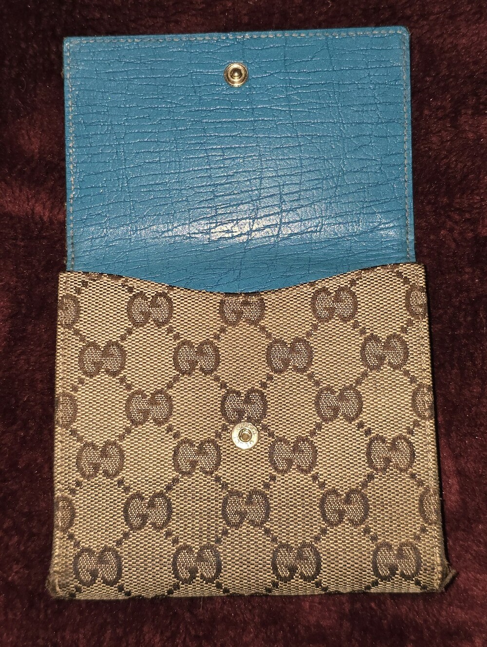 Bundle For Glt9923 Gucci GG Canvas Horsebit compact wallet W Turquoise Leather - Picture 3 of 16